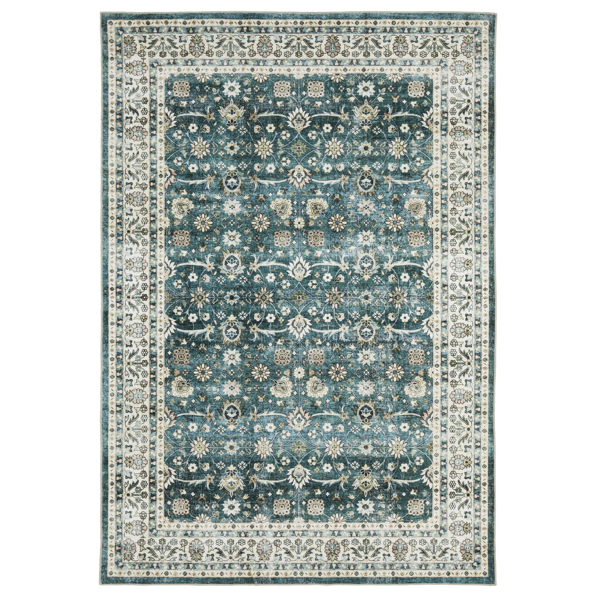 Sumter SUM08 Teal Distressed Rug