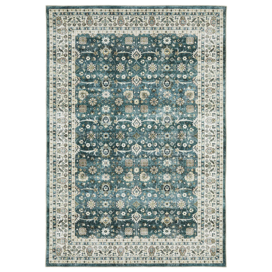 Sumter SUM08 Teal Distressed Rug