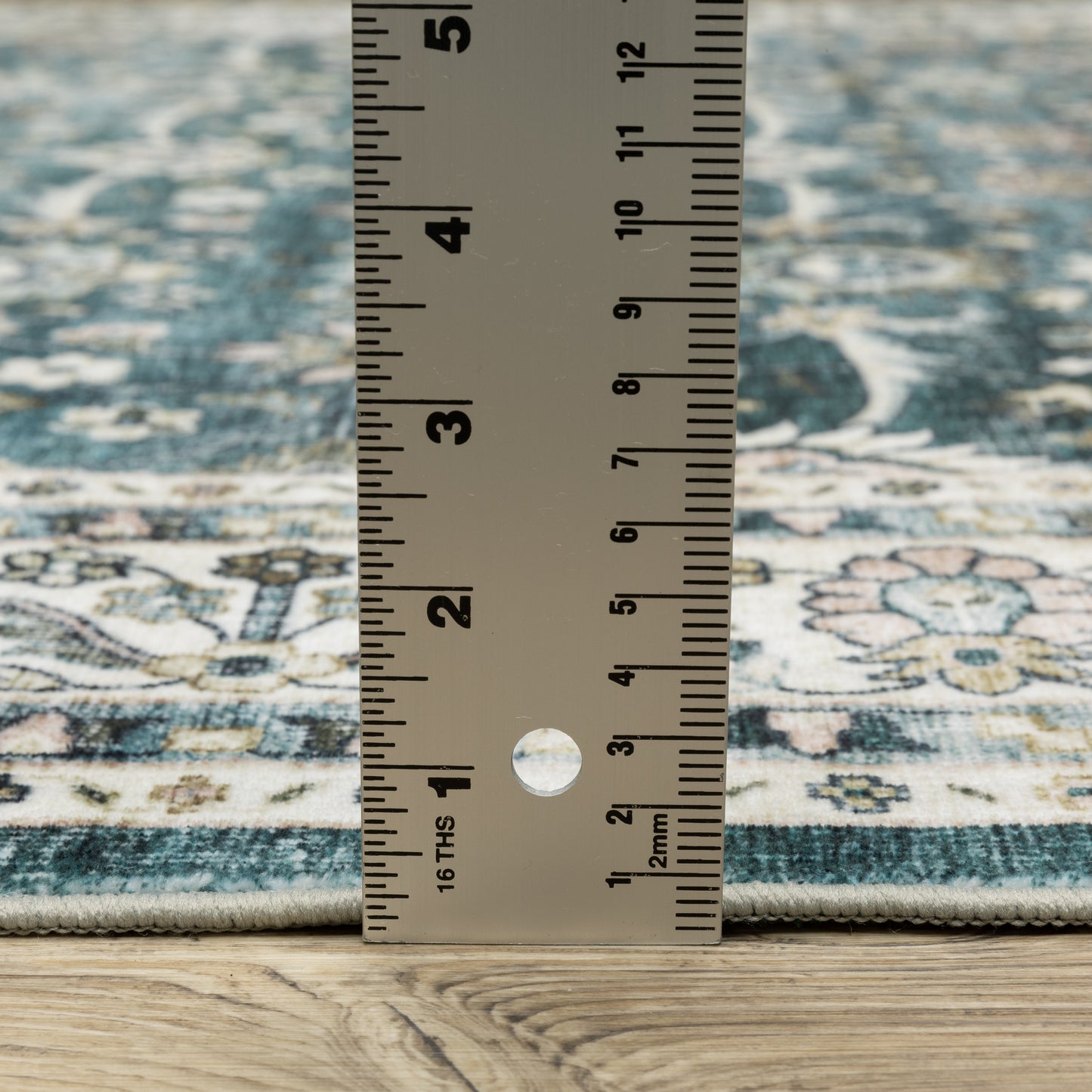 Sumter Distressed Teal/ Ivory Oriental Flat Weave Rug