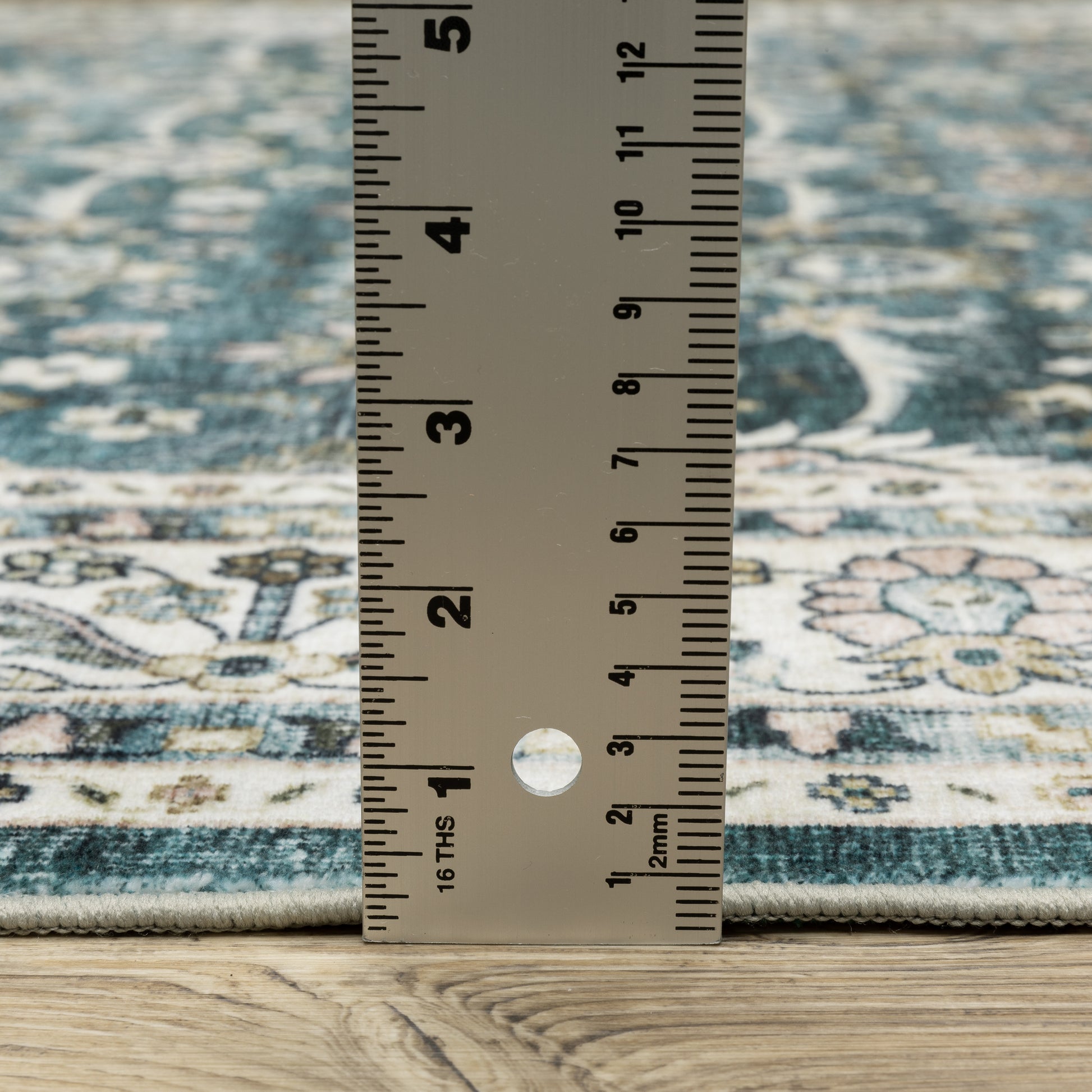 Sumter Distressed Teal/ Ivory Oriental Flat Weave Rug