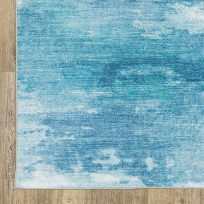 Sumter Abstract Blue/ Blue Flat Weave Rug