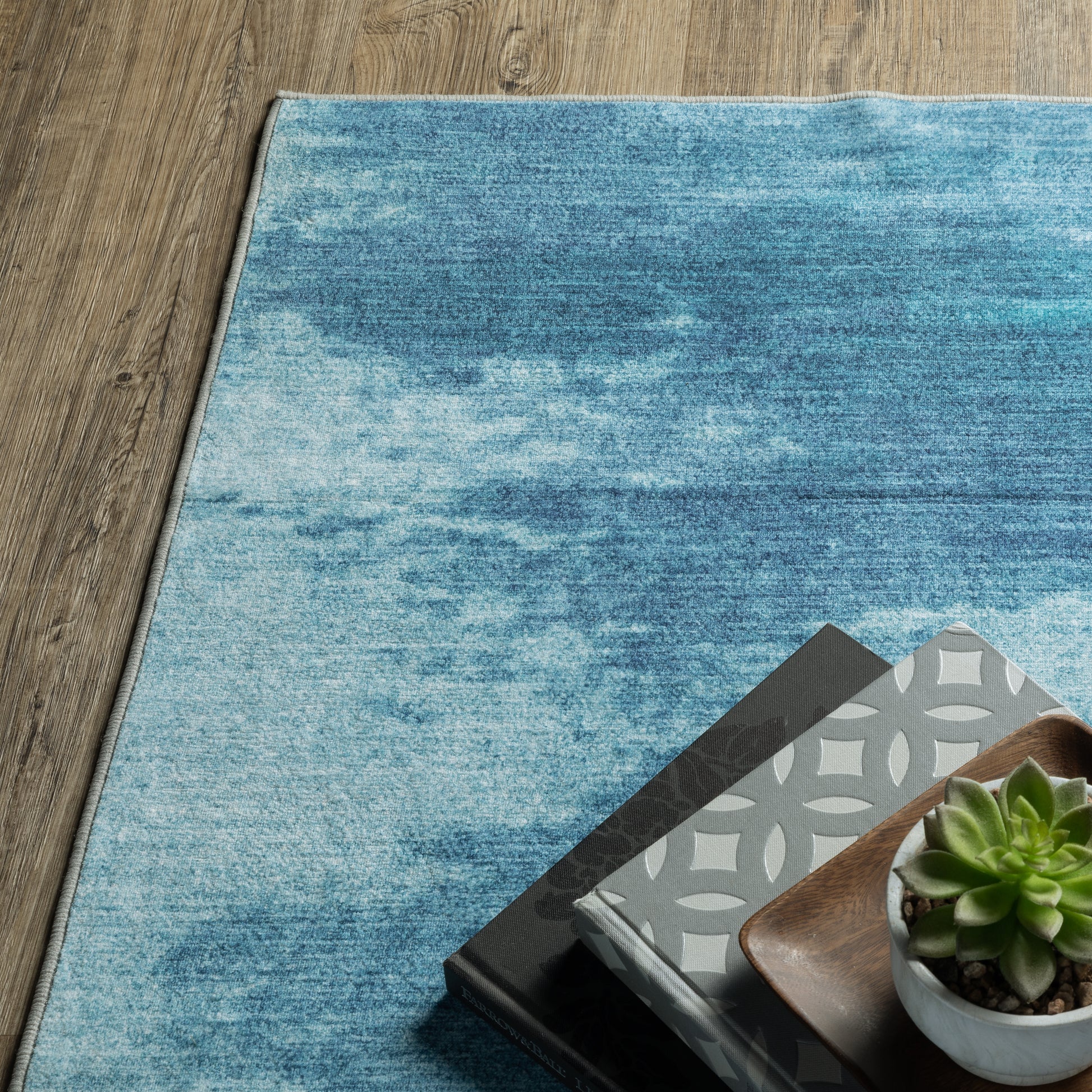 Sumter Abstract Blue/ Blue Flat Weave Rug