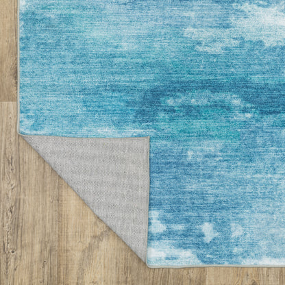 Sumter Abstract Blue/ Blue Flat Weave Rug