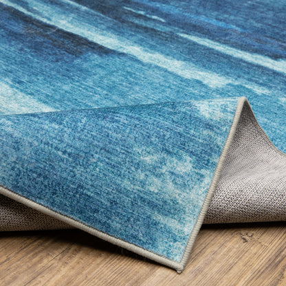 Sumter Abstract Blue/ Blue Flat Weave Rug