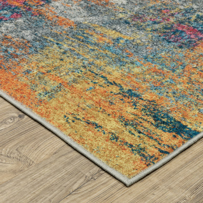 Sumter Abstract Multi/ Multi Flat Weave Rug