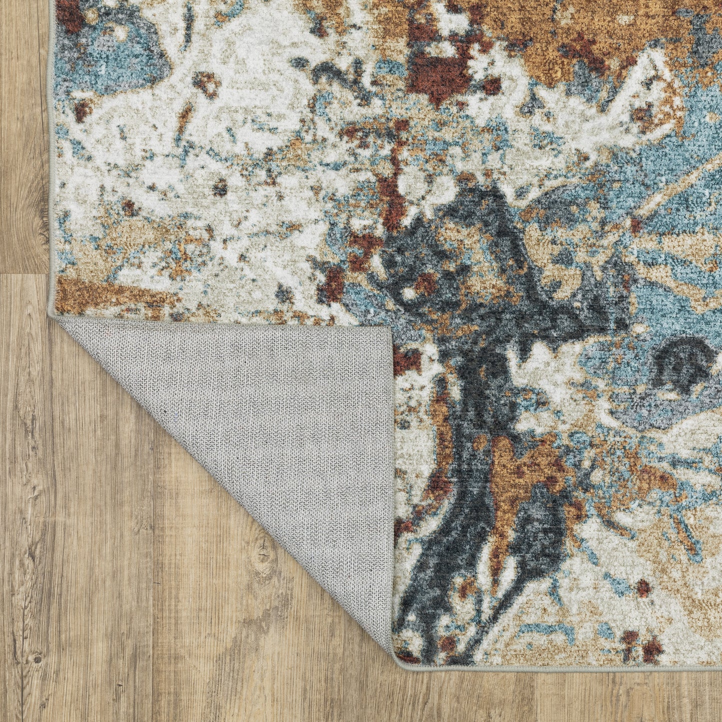Sumter Abstract Blue/ Rust Flat Weave Rug