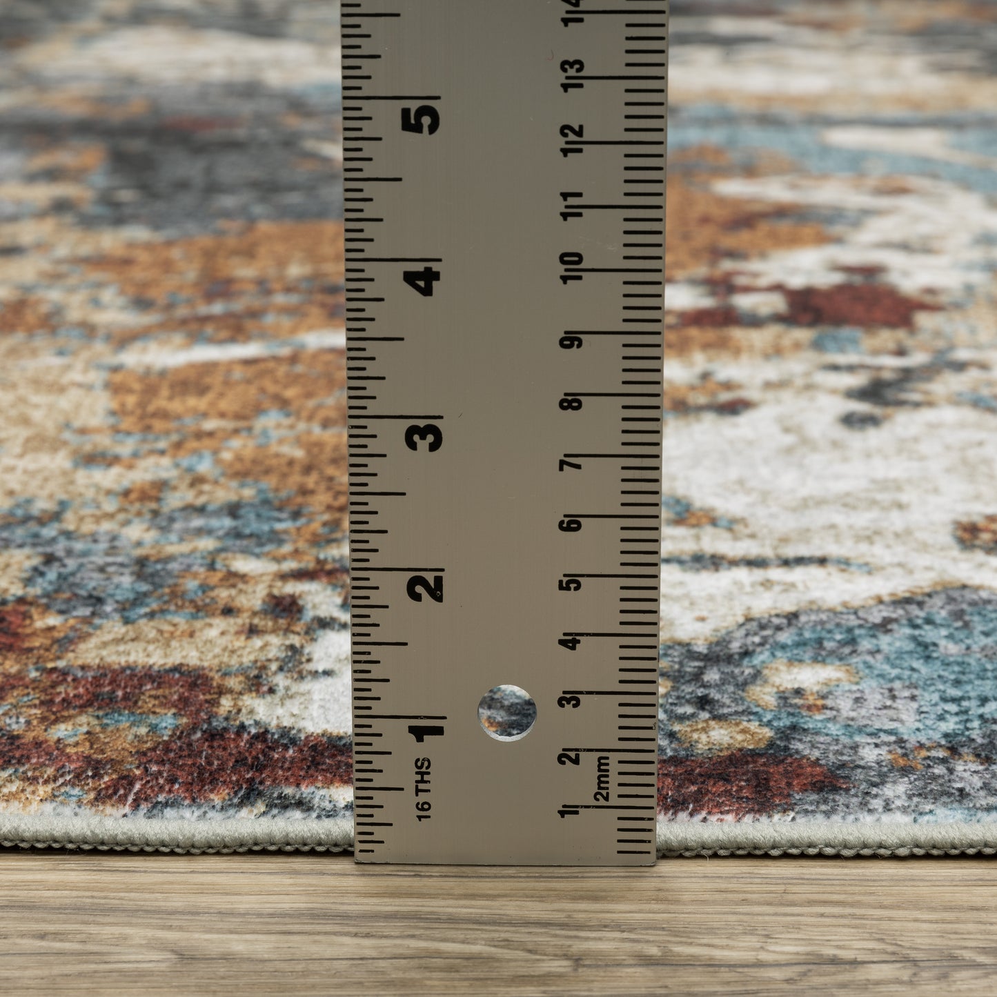 Sumter Abstract Blue/ Rust Flat Weave Rug
