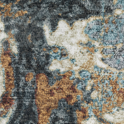 Sumter Abstract Blue/ Rust Flat Weave Rug