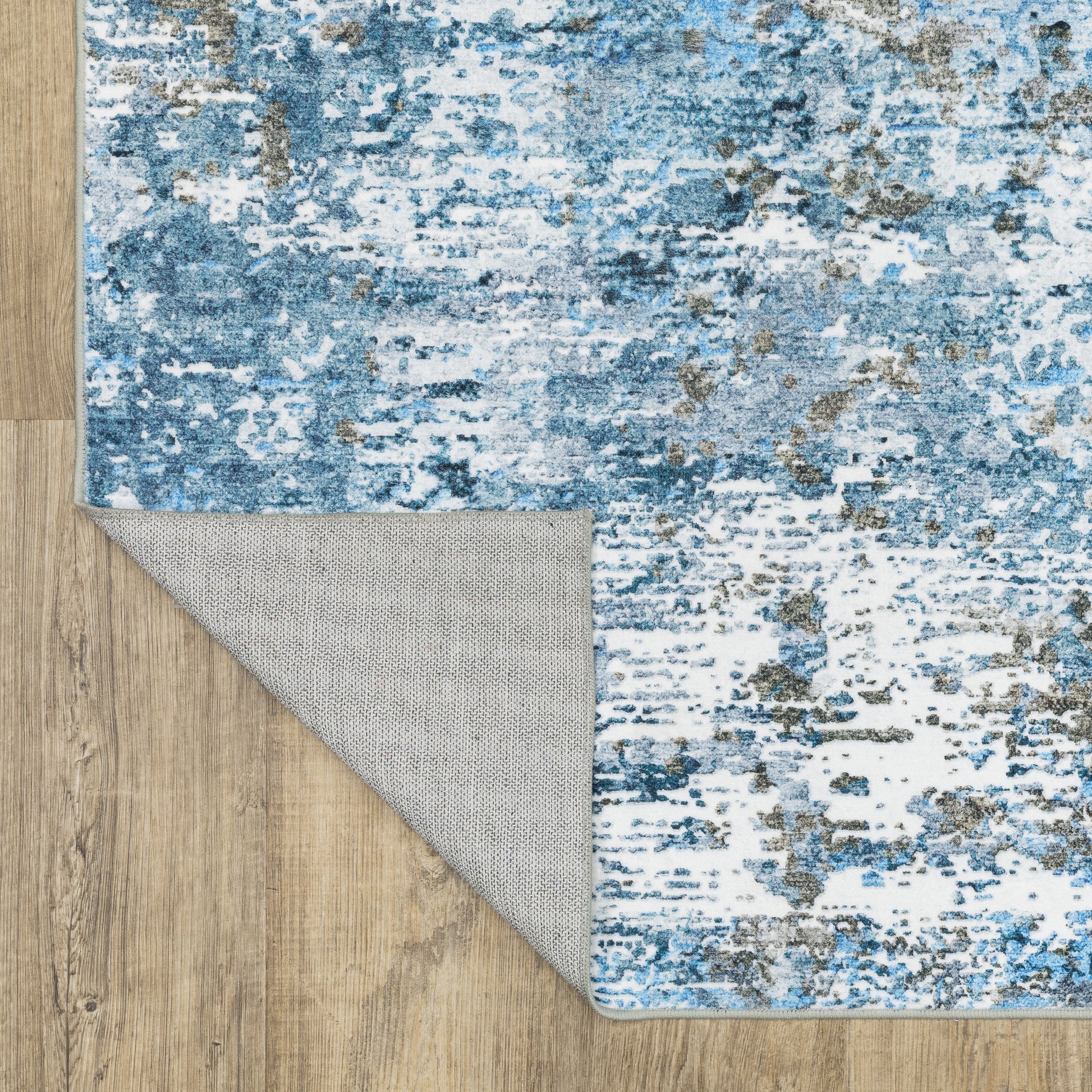Sumter Abstract Blue/ Ivory Flat Weave Rug