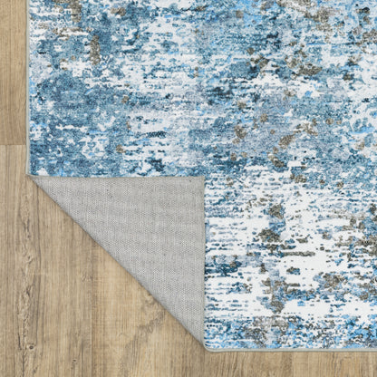 Sumter Abstract Blue/ Ivory Flat Weave Rug