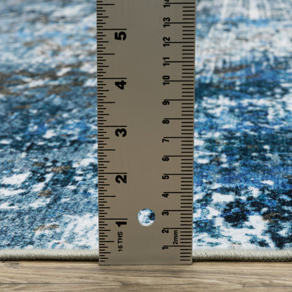 Sumter Abstract Blue/ Ivory Flat Weave Rug