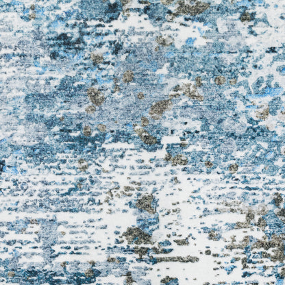 Sumter Abstract Blue/ Ivory Flat Weave Rug