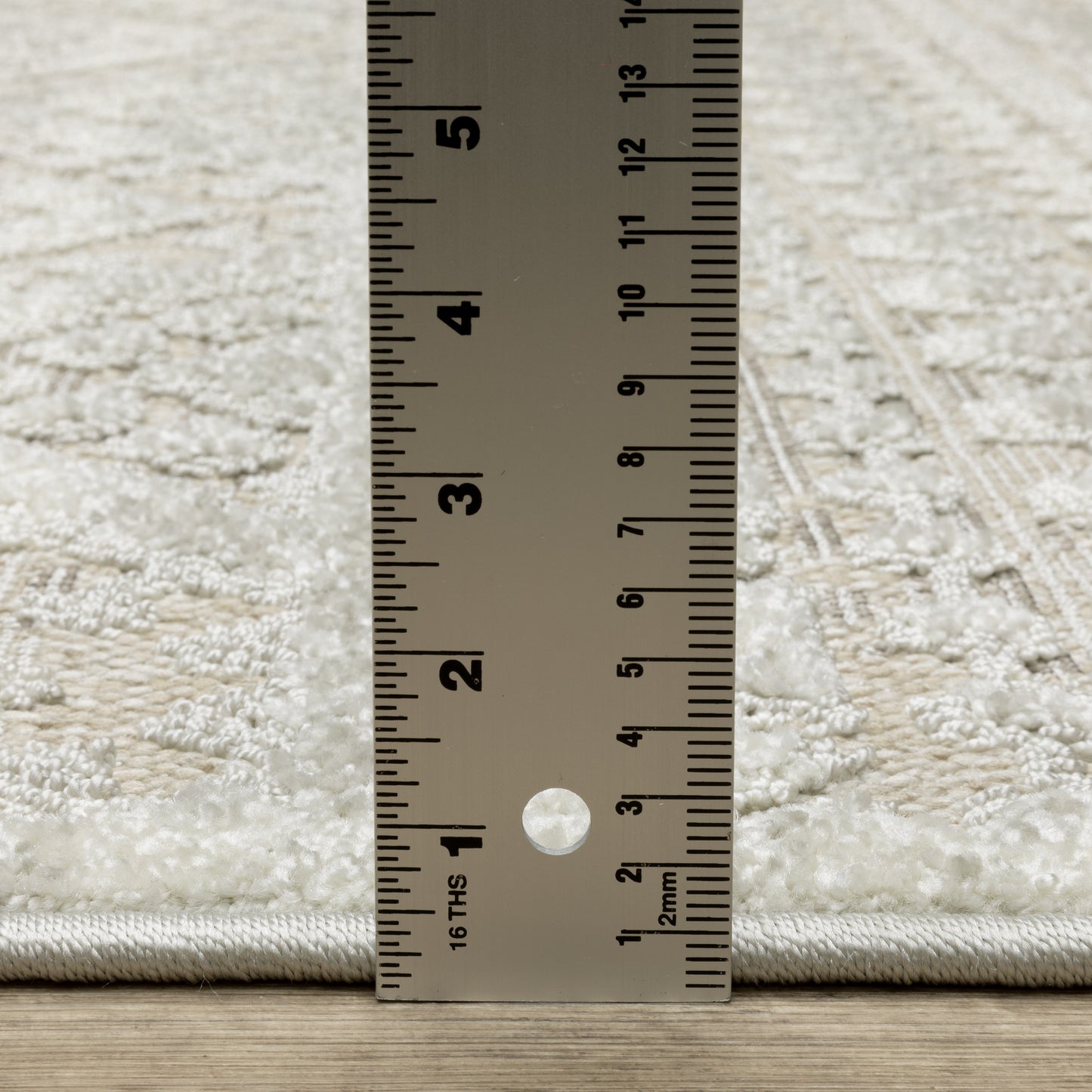 Tangier Distressed Beige/ Ivory Stripe Mixed Pile Rug