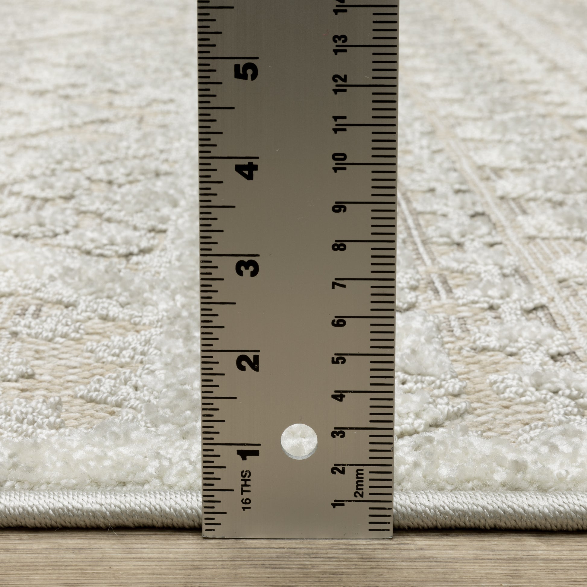 Tangier Distressed Beige/ Ivory Stripe Mixed Pile Rug