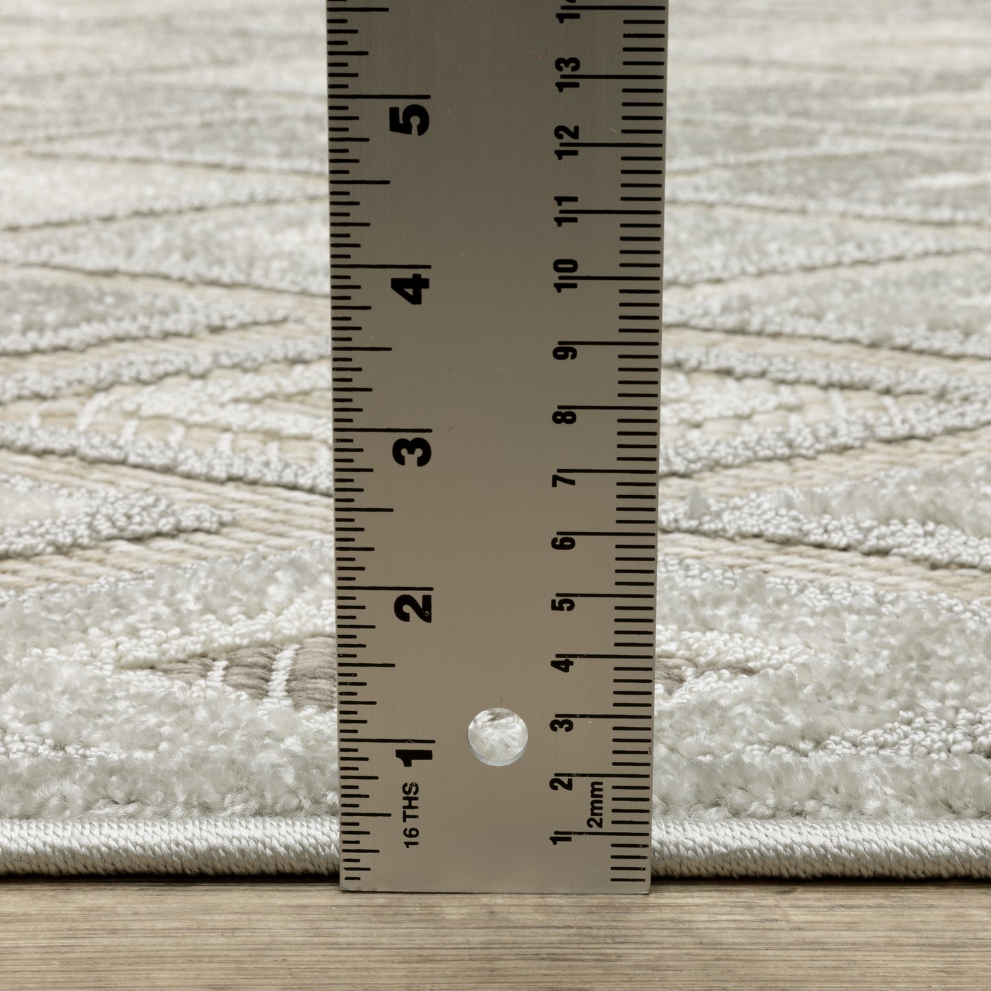 Tangier Lattice Beige/ Grey Geometric Mixed Pile Rug