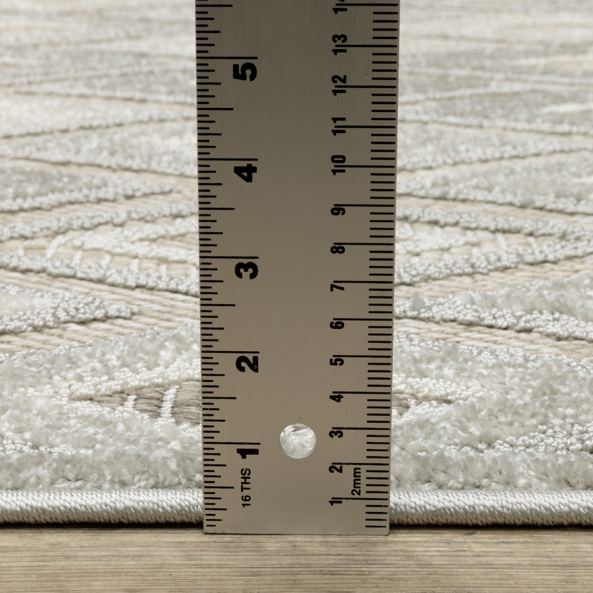 Tangier Lattice Beige/ Grey Geometric Mixed Pile Rug