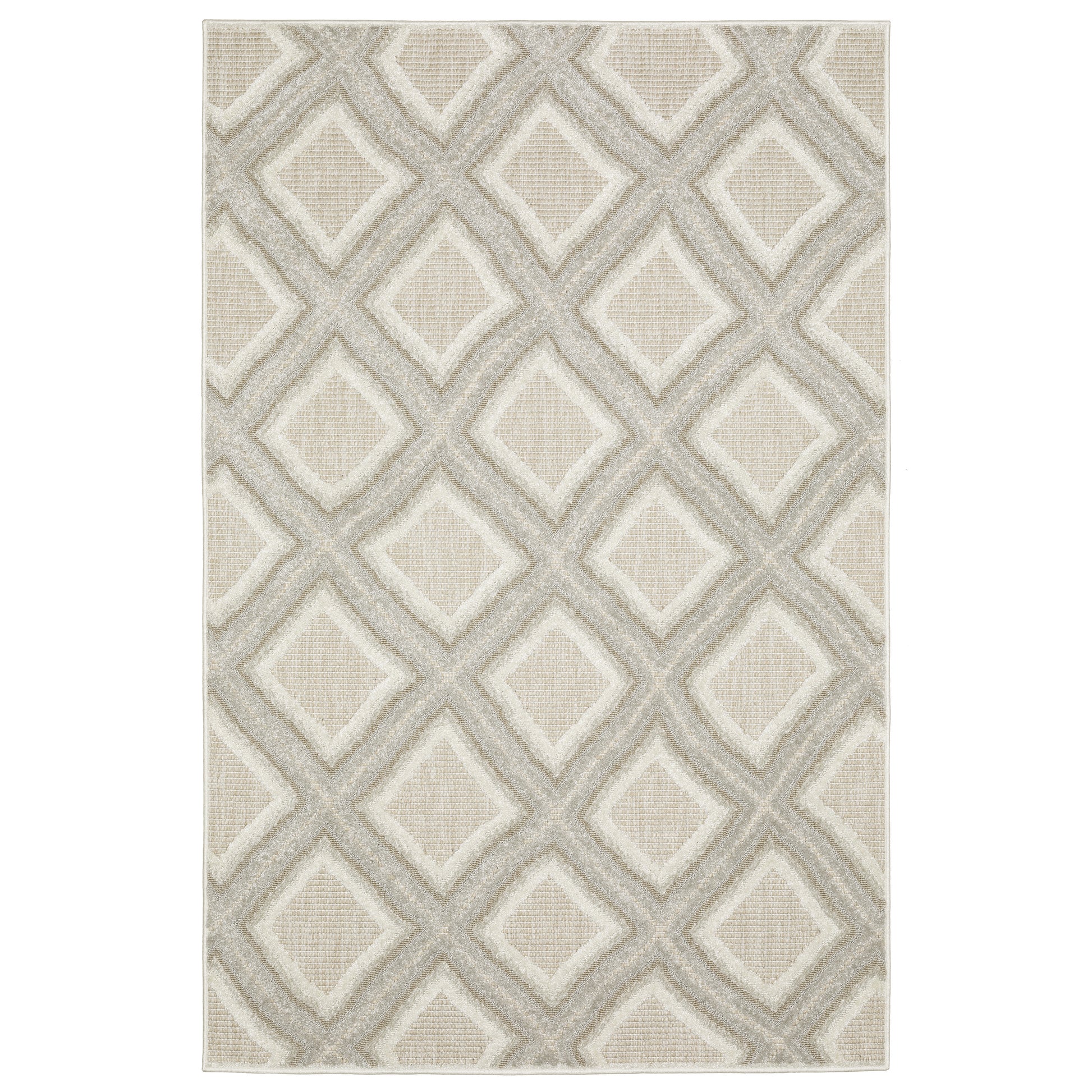 Tangier TAN04 Grey Lattice Rug