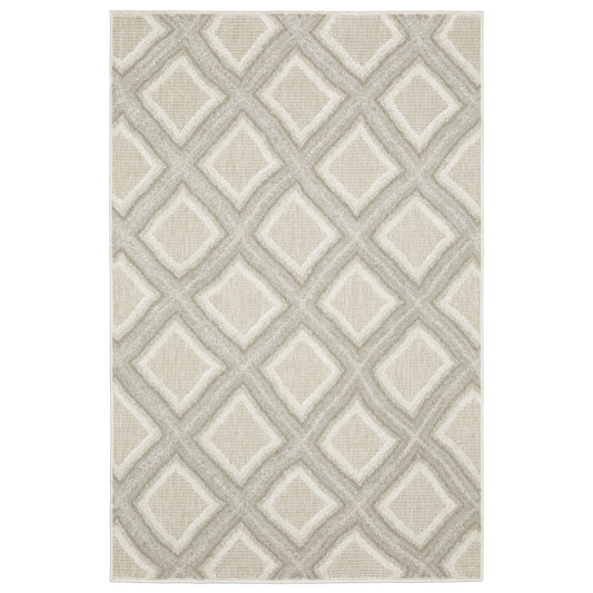 Tangier TAN04 Grey Lattice Rug