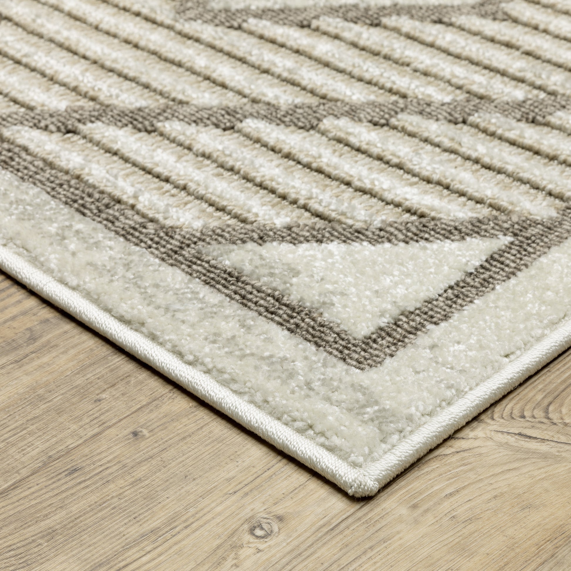 Tangier TAN05 Beige Stripe Rug