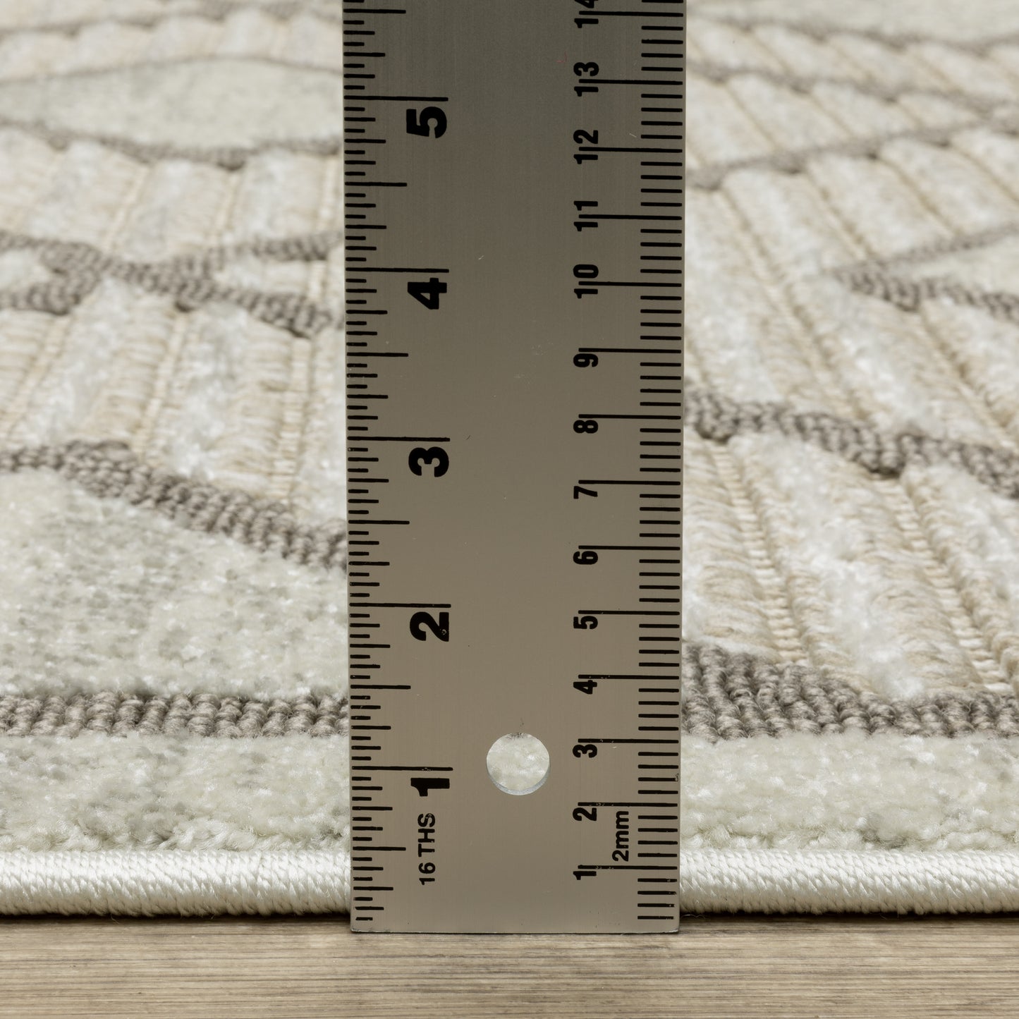 Tangier Stripe Beige/ Brown Lattice Mixed Pile Rug