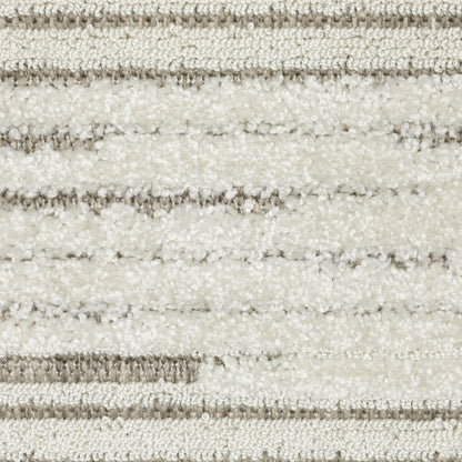 Tangier Stripe Ivory/ Brown Abstract Mixed Pile Rug