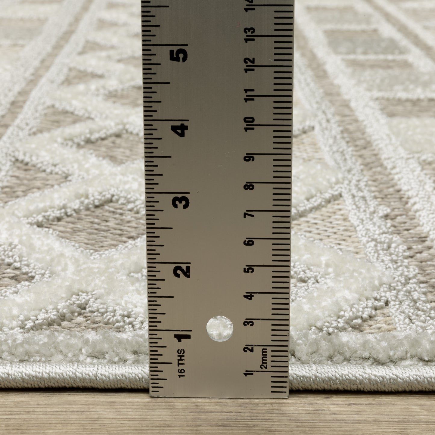 Tangier Stripe Beige/ Grey Geometric Mixed Pile Rug