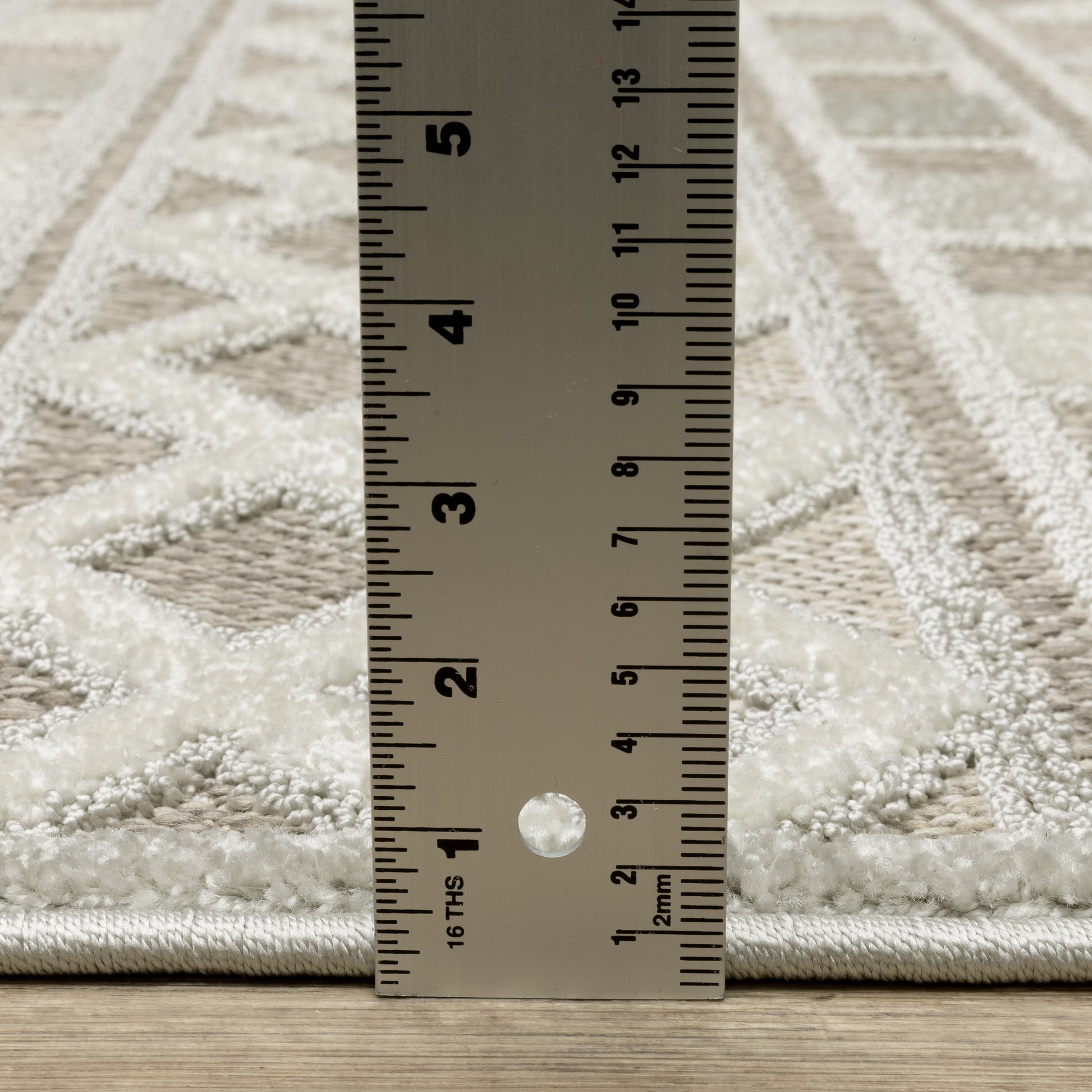 Tangier Stripe Beige/ Grey Geometric Mixed Pile Rug