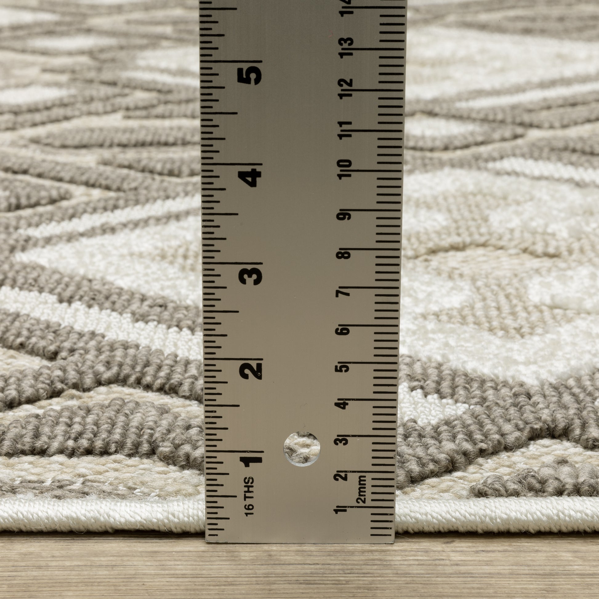 Tangier Geometric Brown/ Beige Mixed Pile Rug