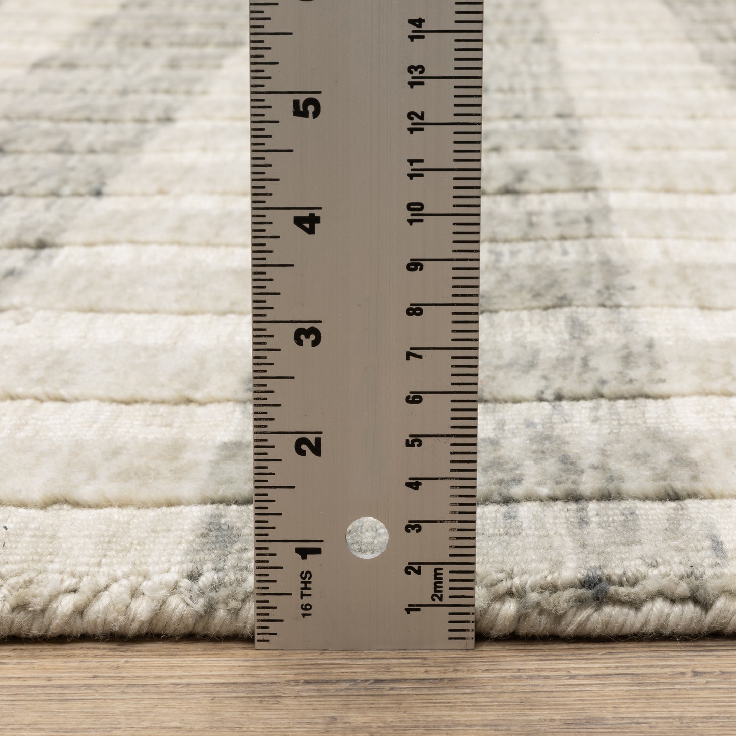 Thatcher Stripe Beige/ Grey Distressed Mixed Pile Rug