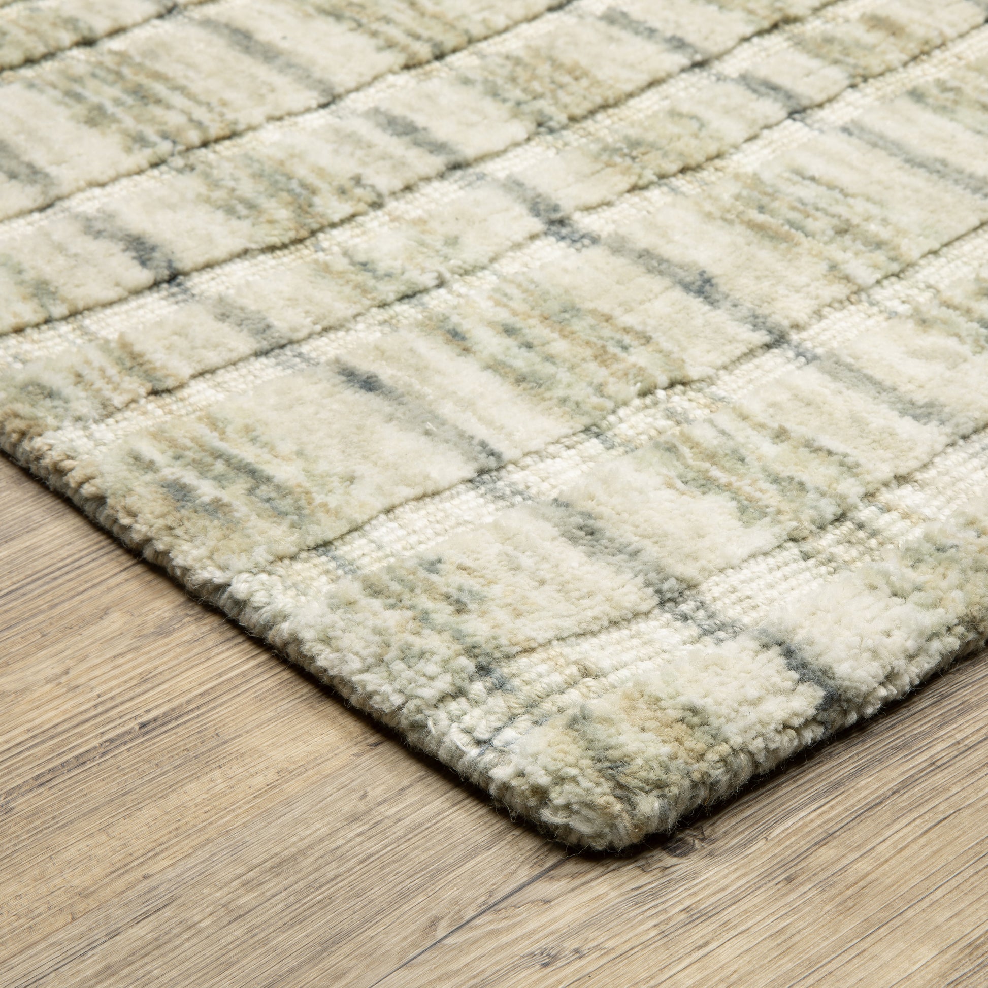 Thatcher Stripe Beige/ Gold Geometric Mixed Pile Rug