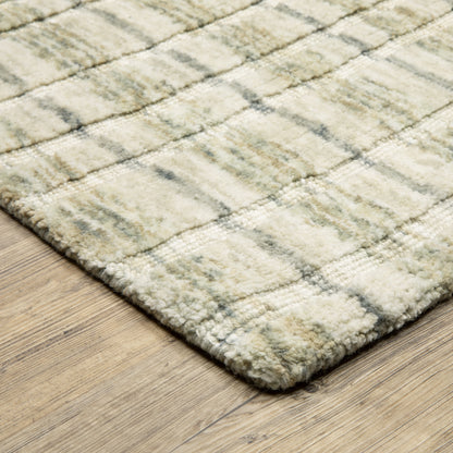 Thatcher Stripe Beige/ Gold Geometric Mixed Pile Rug