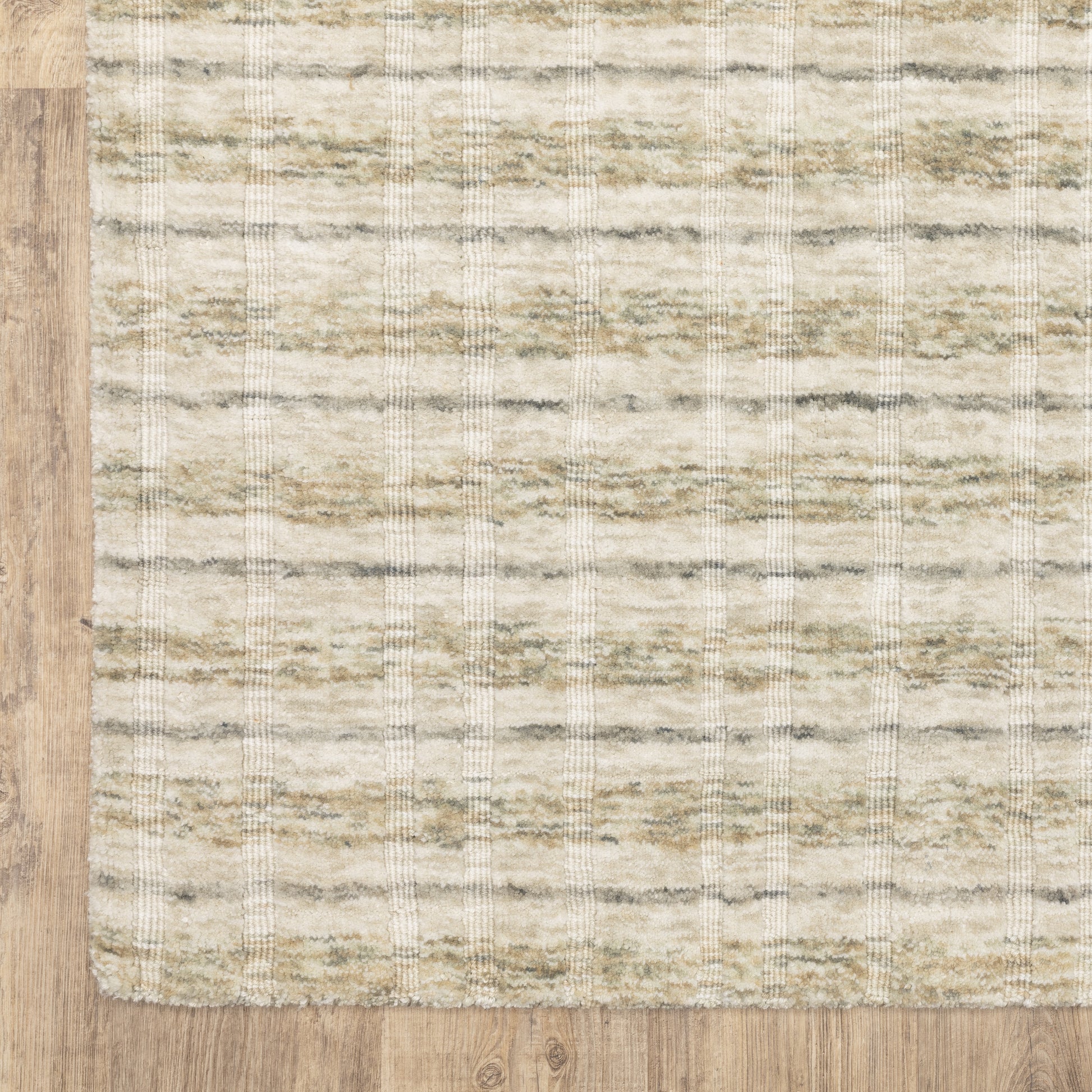 Thatcher Stripe Beige/ Gold Geometric Mixed Pile Rug