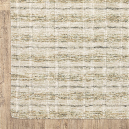 Thatcher Stripe Beige/ Gold Geometric Mixed Pile Rug