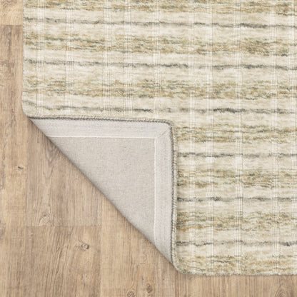 Thatcher Stripe Beige/ Gold Geometric Mixed Pile Rug