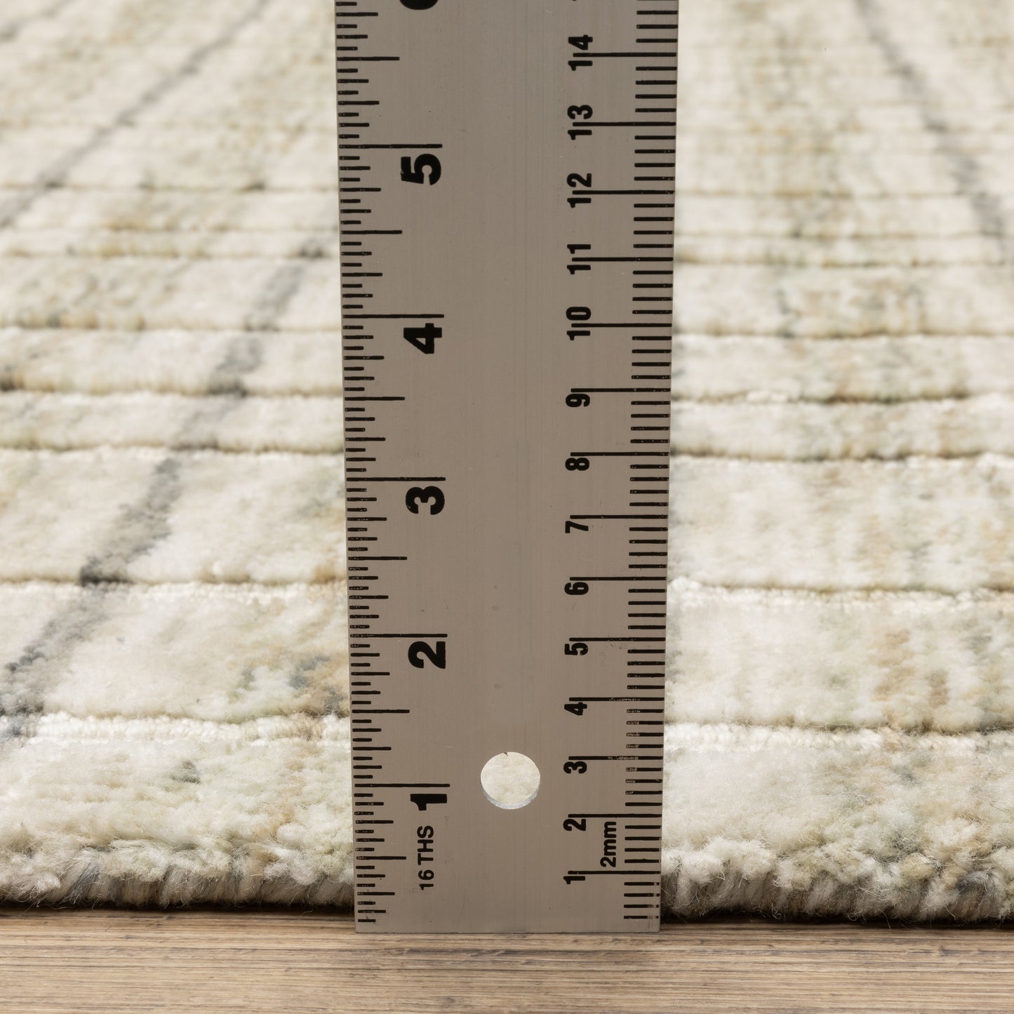 Thatcher Stripe Beige/ Gold Geometric Mixed Pile Rug