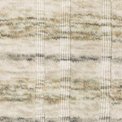 Thatcher Stripe Beige/ Gold Geometric Mixed Pile Rug