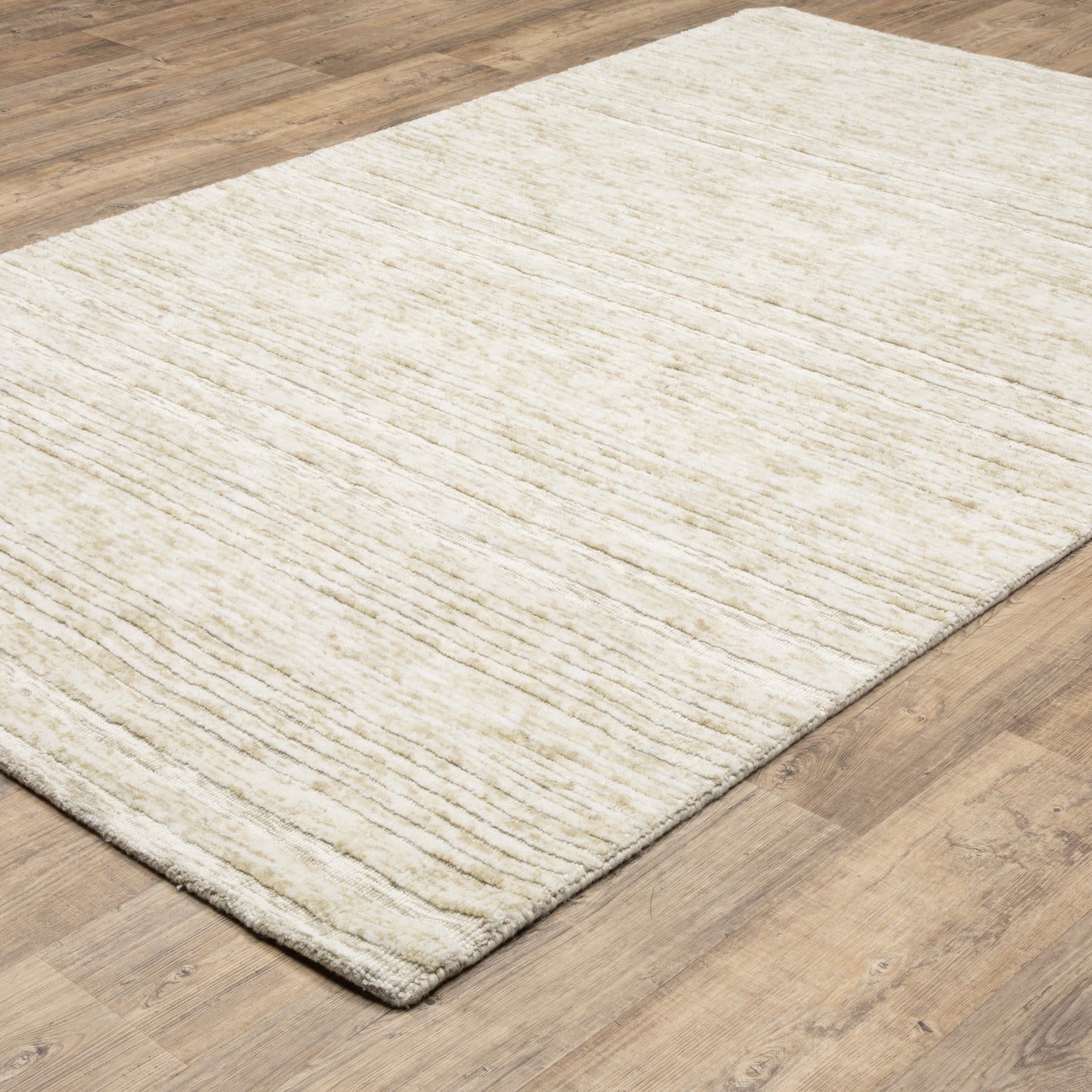 Thatcher Stripe Beige/ Beige Geometric Mixed Pile Rug
