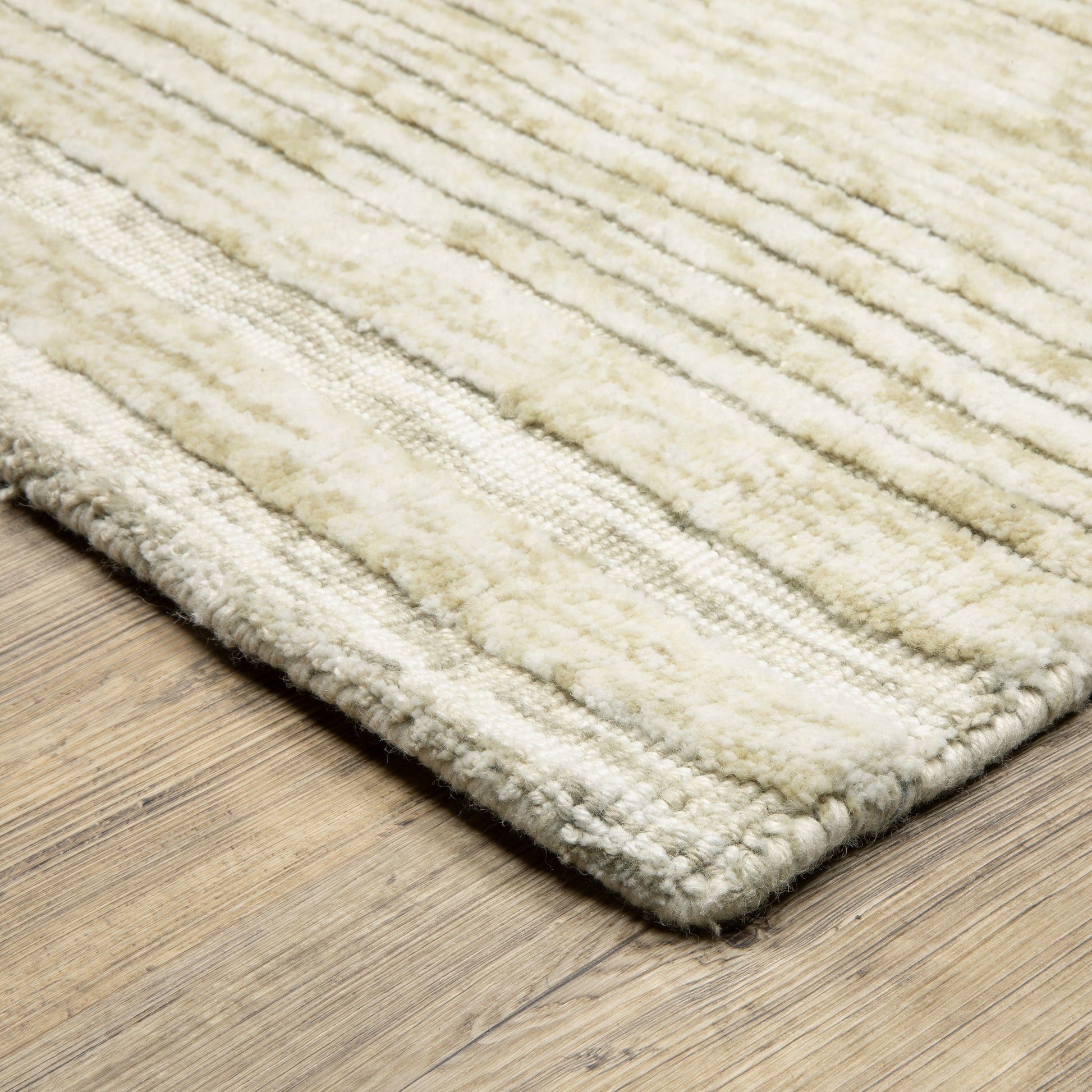 Thatcher Stripe Beige/ Beige Geometric Mixed Pile Rug