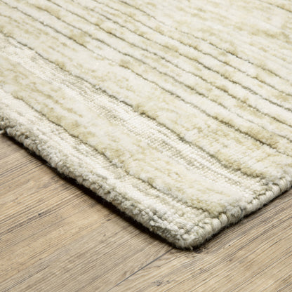 Thatcher Stripe Beige/ Beige Geometric Mixed Pile Rug