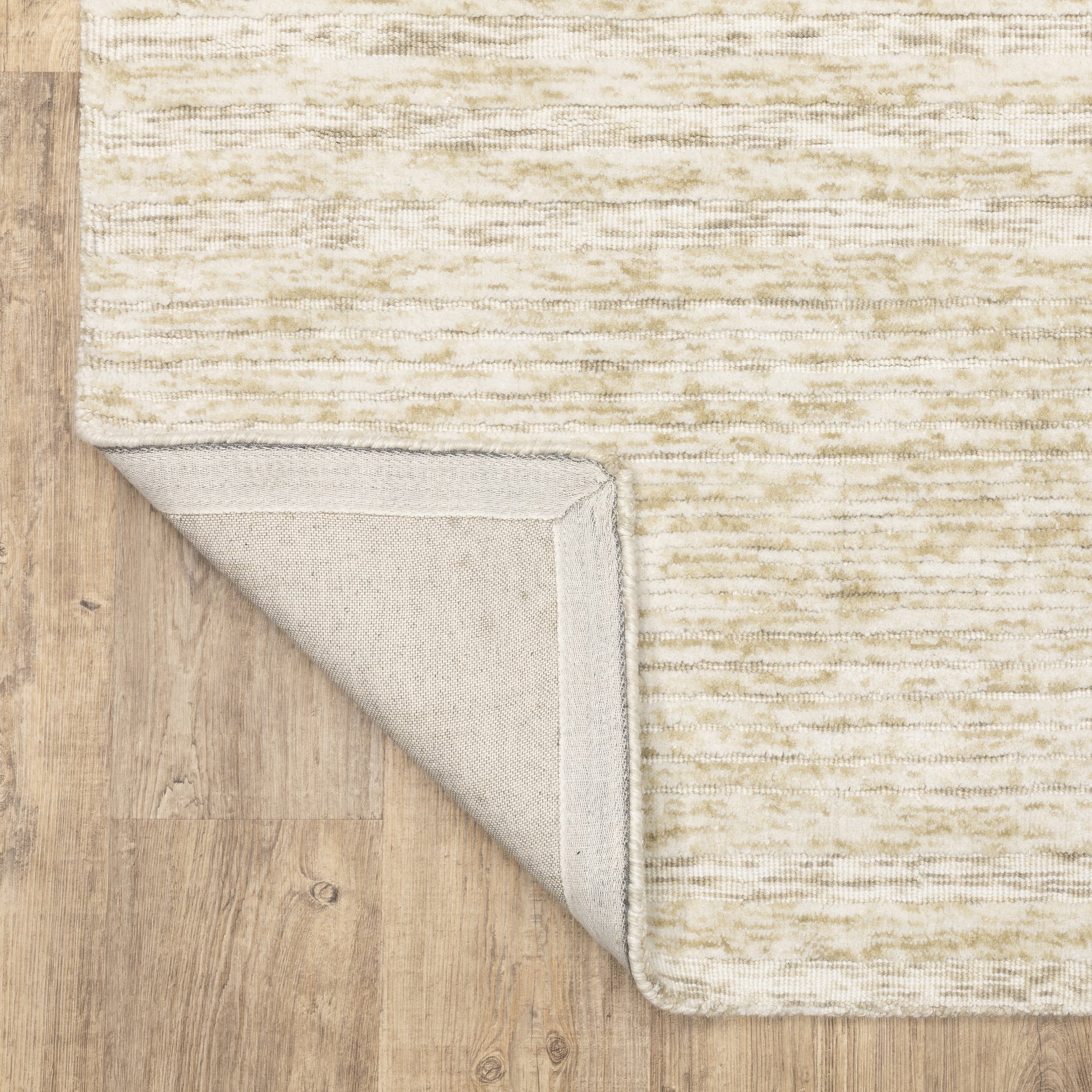 Thatcher Stripe Beige/ Beige Geometric Mixed Pile Rug
