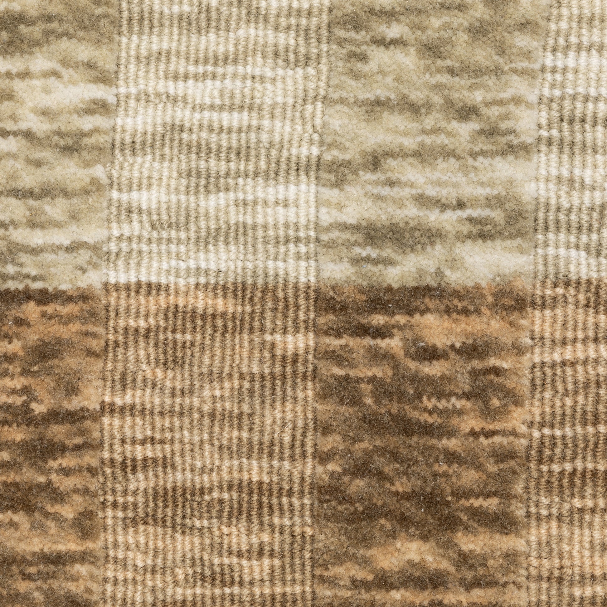 Thatcher Stripe Beige/ Rust Geometric Mixed Pile Rug