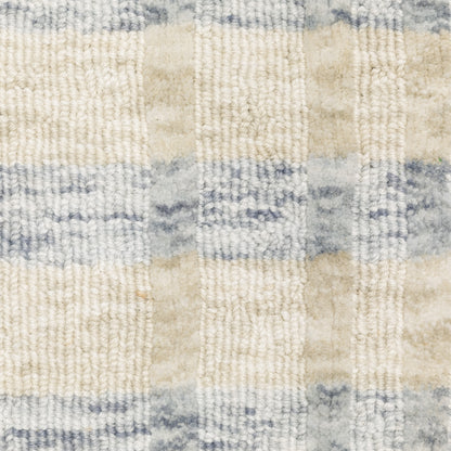 Thatcher Stripe Beige/ Blue Geometric Mixed Pile Rug