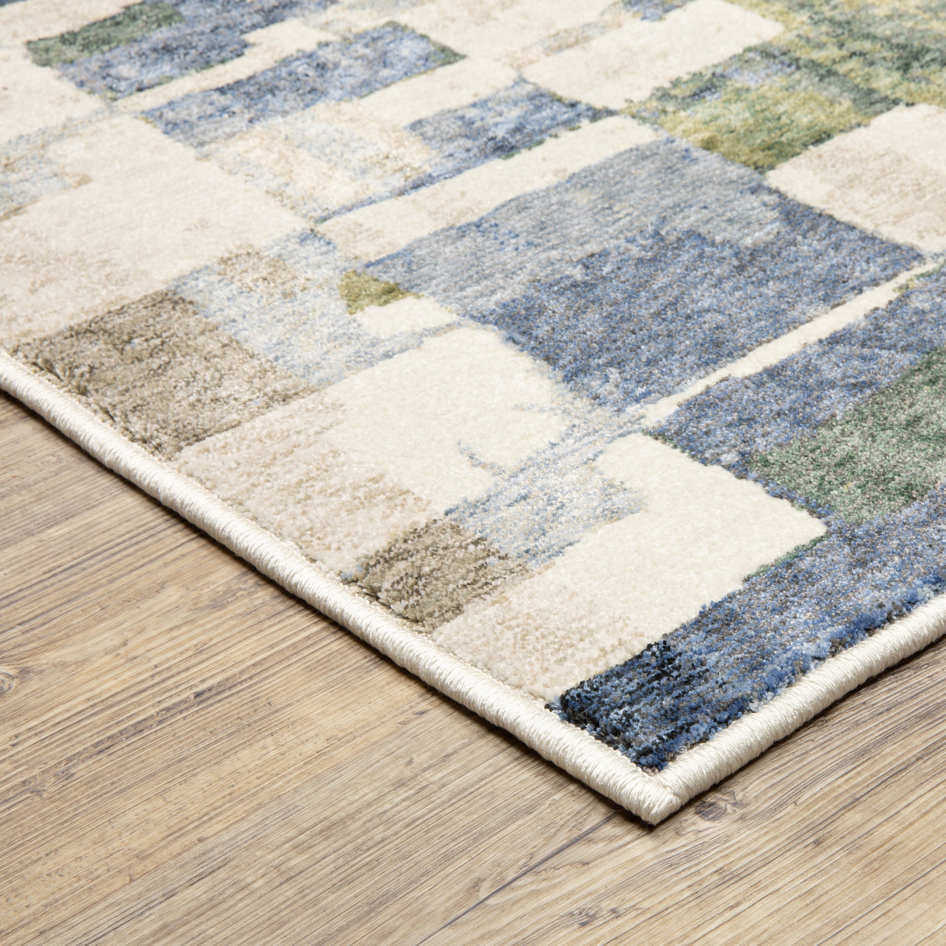 Tisdell Abstract Blue/ Green Cut Pile Rug