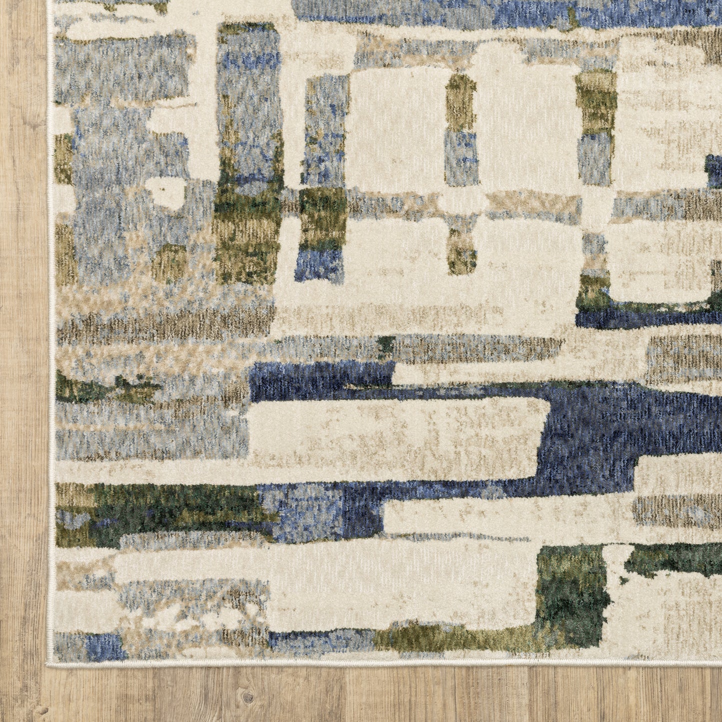 Tisdell Abstract Blue/ Green Cut Pile Rug