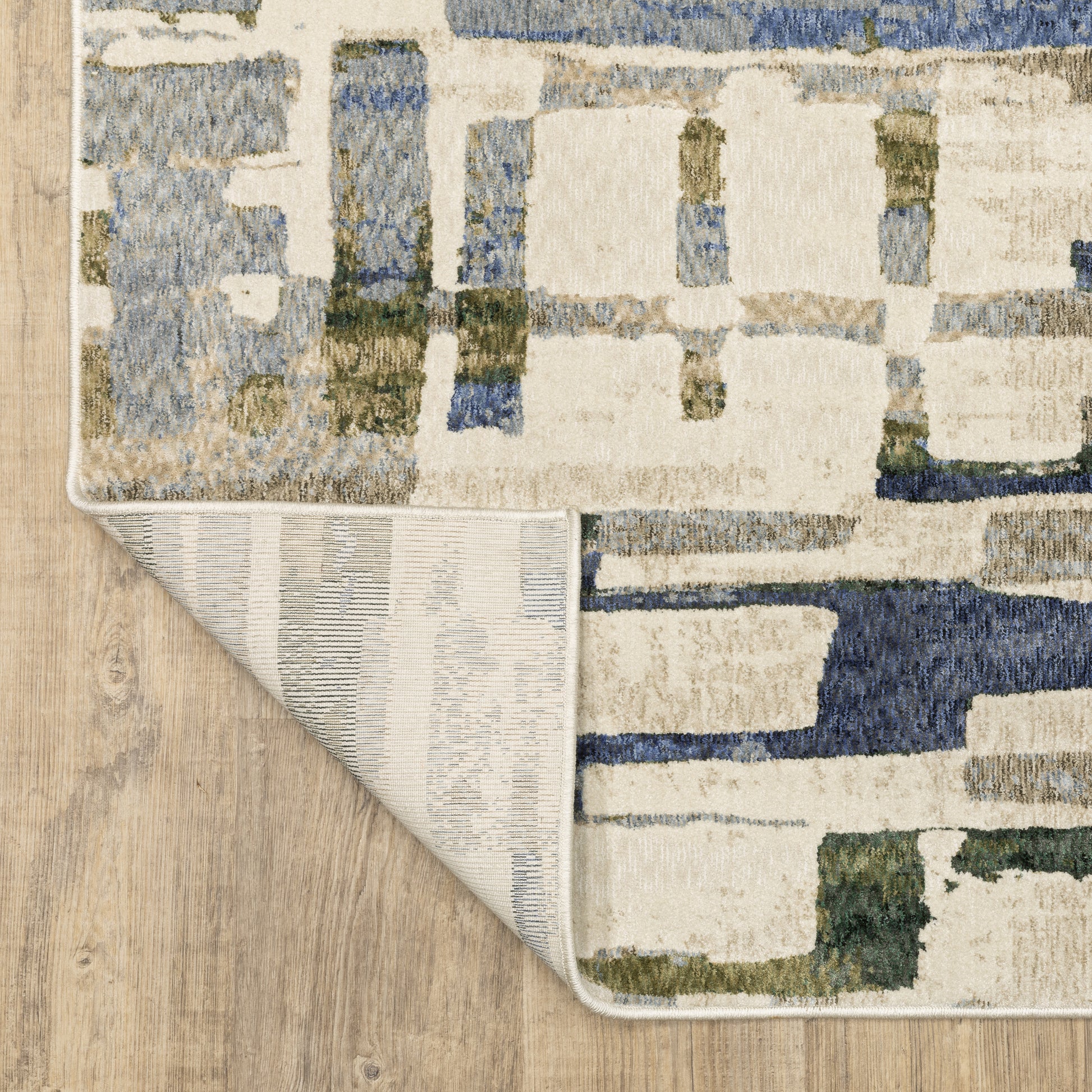 Tisdell Abstract Blue/ Green Cut Pile Rug