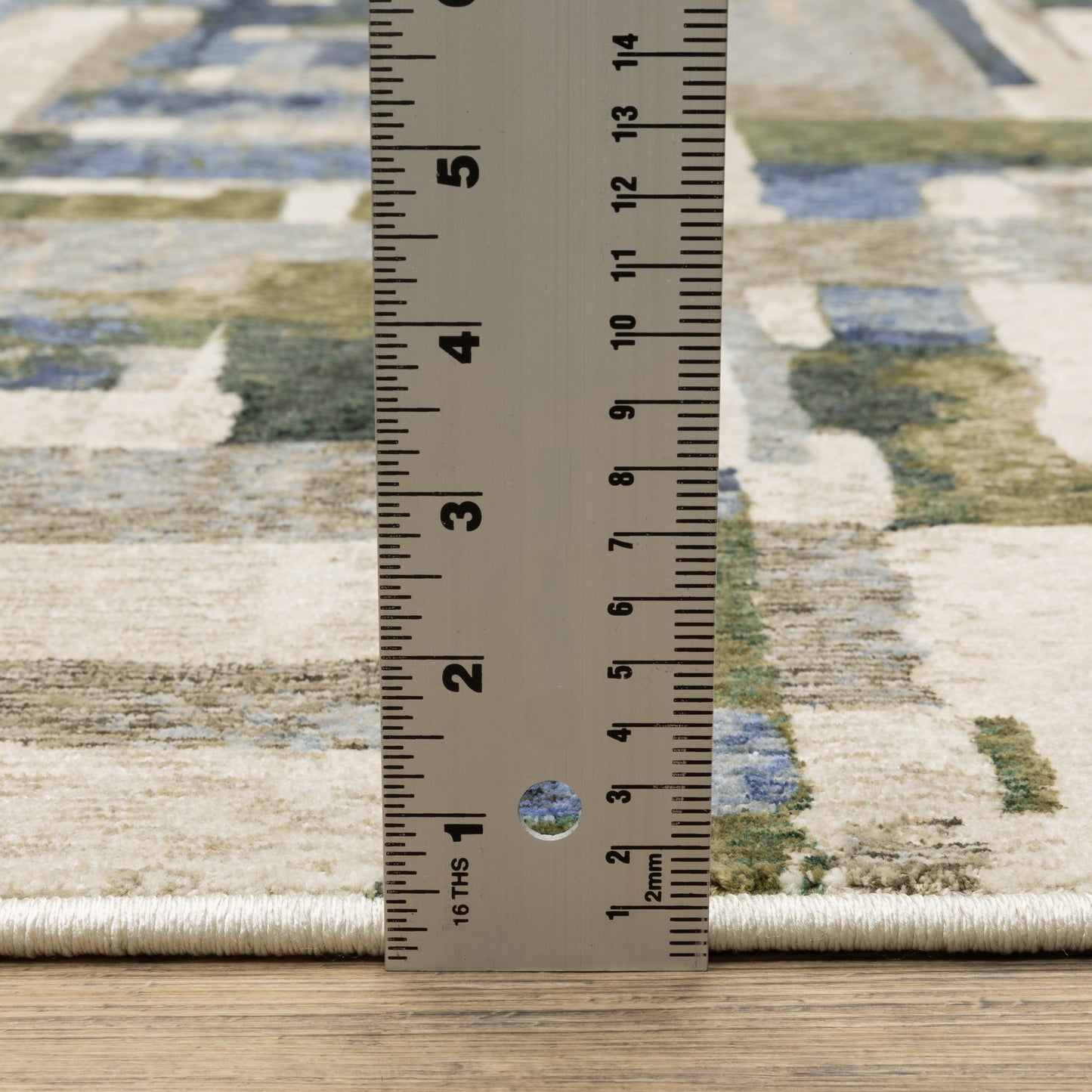 Tisdell Abstract Blue/ Green Cut Pile Rug
