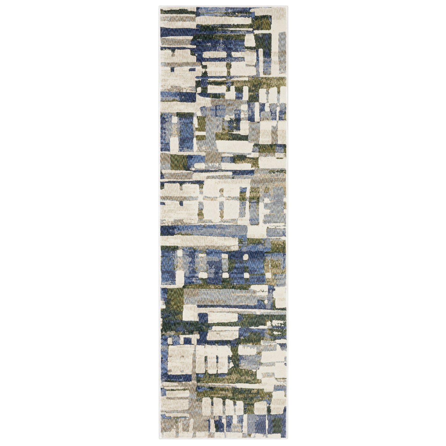 Tisdell Tis01 Blue/ Green Abstract Rug