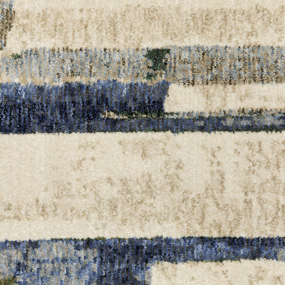 Tisdell Abstract Blue/ Green Cut Pile Rug