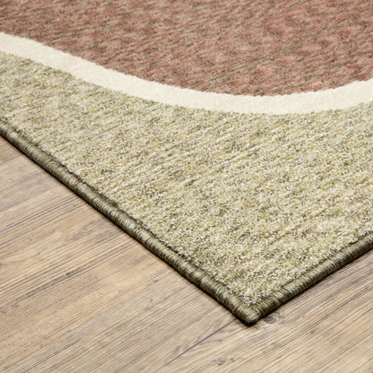 Tisdell Geometric Green/ Multi Abstract Cut Pile Rug