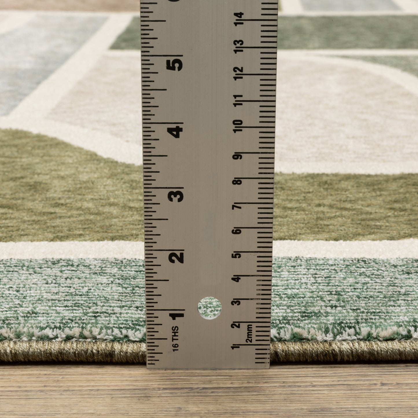 Tisdell Geometric Green/ Multi Abstract Cut Pile Rug